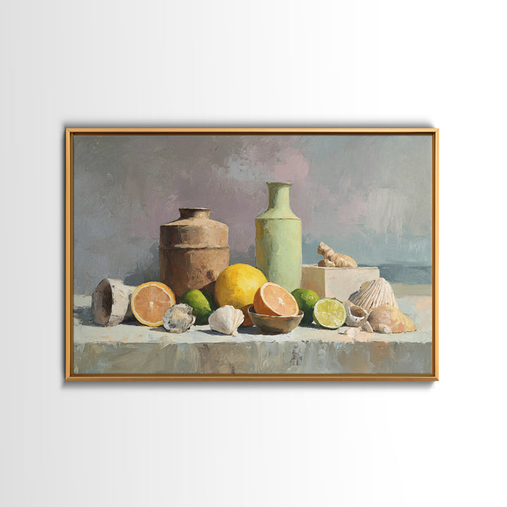 Outdoor Citrus Still Life Canvas Print, Patio Art, Beach House Decor, Patio Decor, Outdoor, Modern Decor, Fine Art Print, PAT-3x2-57