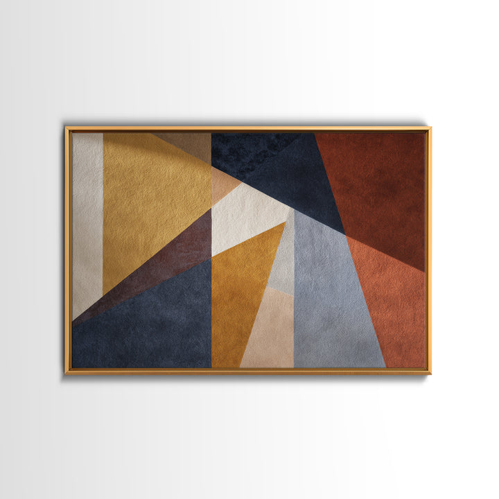 Warm Geometric Tile Pattern Canvas Print, Patio Art, Rustic Decor, Patio Decor, Abstract Art, Outdoor, Textured Painting, PAT-3x2-76