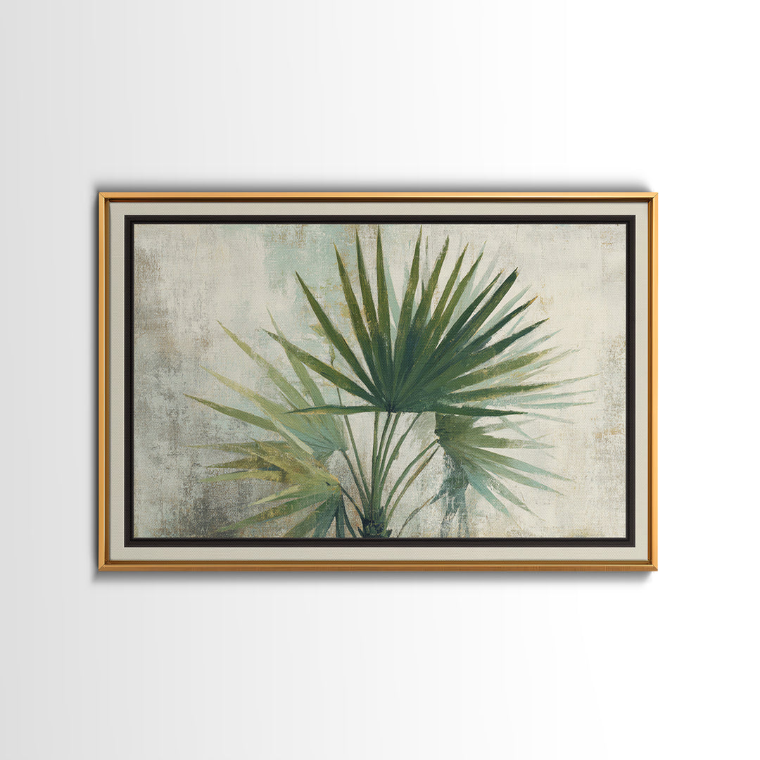 Tropical Palm Fronds Framed Canvas Print, Patio Art, Gallery Decor, Patio Decor, Fine Art, Outdoor, Contemporary Art, PAT-3x2-77
