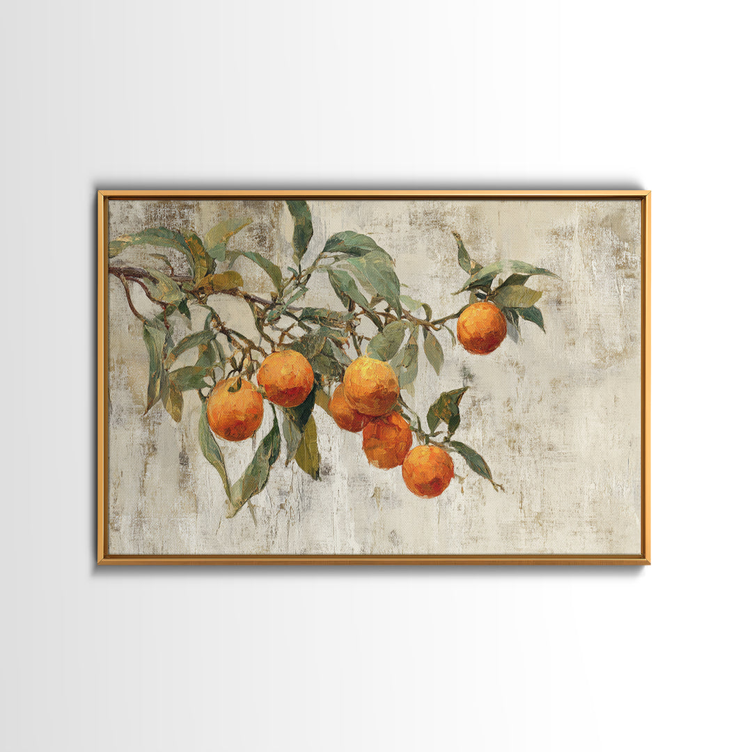 Orange Tree Branch Canvas Print, Patio Art, Porch Decor, Patio Decor, Oil Painting, Outdoor, Fine Art Print, Statement Artwork, PAT-3x2-98