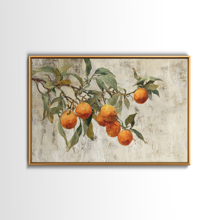 Orange Tree Branch Canvas Print, Patio Art, Porch Decor, Patio Decor, Oil Painting, Outdoor, Fine Art Print, Statement Artwork, PAT-3x2-98