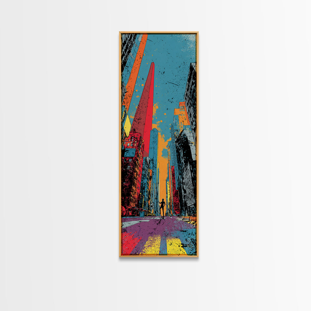Comic Book City Skyline Canvas Print, Pop Art, Room Decor, Living Room Decor, Fine Art, Pop, Pet Portrait, Original Painting, POP-1x3-17
