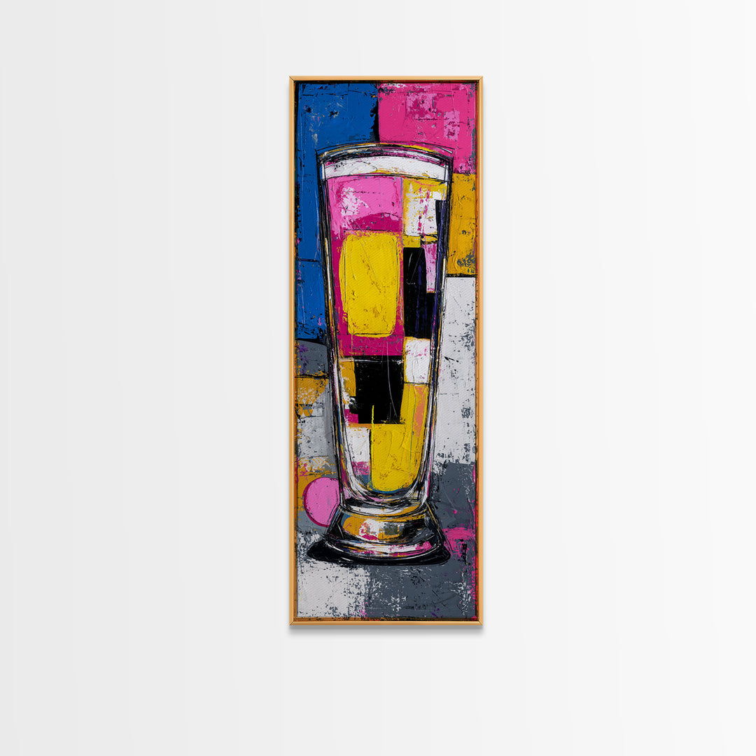 Milkshake Glass with Retro Diner Palette Canvas Print, Pop Art, Room Decor, Living Room Decor, Fine Art, Pop, Pet Portrait, POP-1x3-28