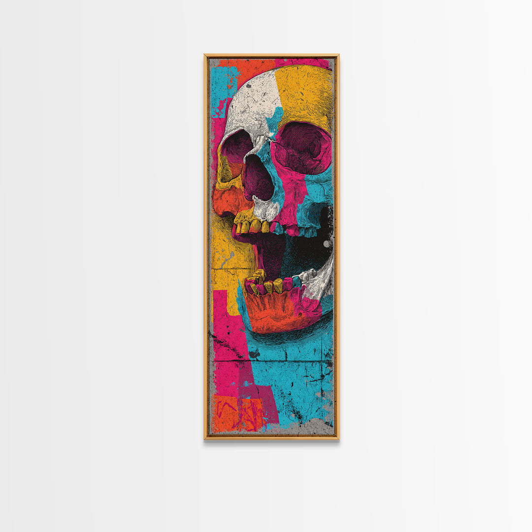 Pop Art Skull Canvas Print, Pop Art, Wall Art, Living Room Decor, Fine Art, Pop, Original Art, Canvas Wall Art, Abstract Art, POP-1x3-35