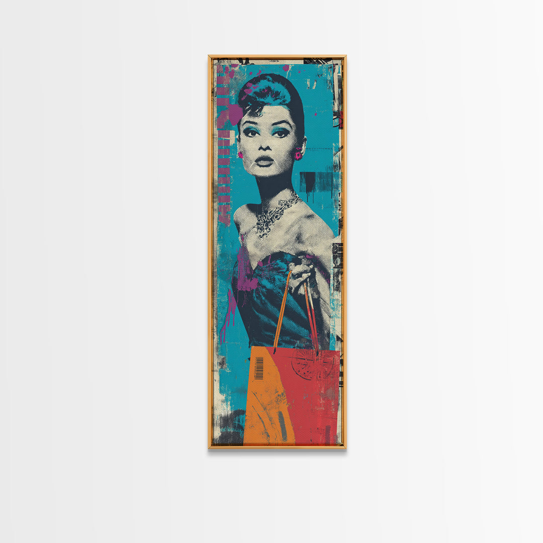 Shopping Bag Fashion Graphic Without Brands Canvas Print, Pop Art, Art, Living Room Decor, Abstract Art, Pop, Bedroom Decor, POP-1x3-60