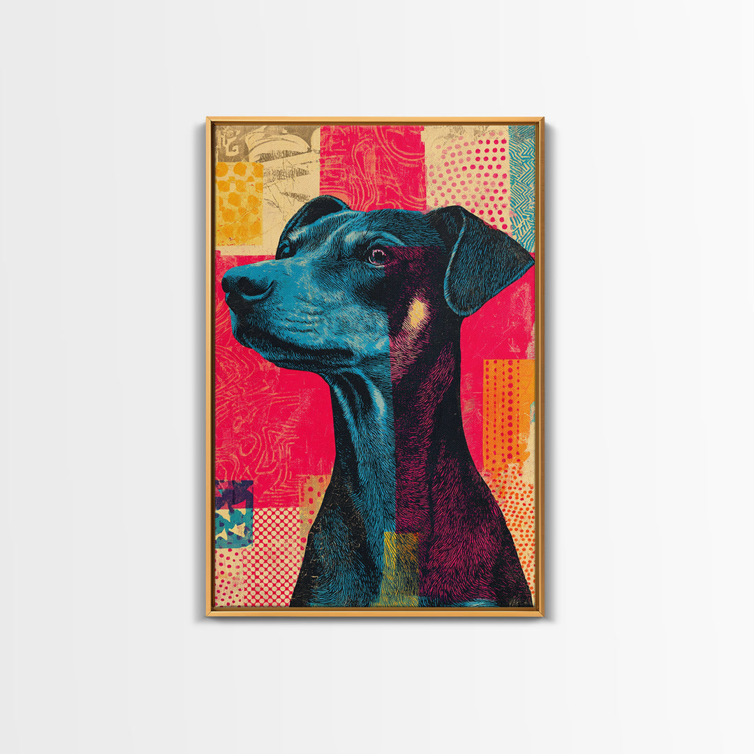 Pop Art Dog Portrait Canvas Print, Pop Art, Gallery Decor, Living Room Decor, Fine Art, Pop, Contemporary Art, Wall Art, POP-2x3-15