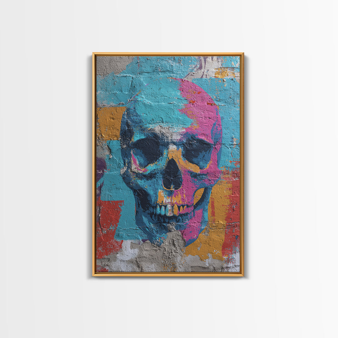 Pop Art Skull Canvas Print, Pop Art, Poster, Living Room Decor, Fine Art, Pop, Abstract Art, Bedroom Decor, Portrait, POP-2x3-79
