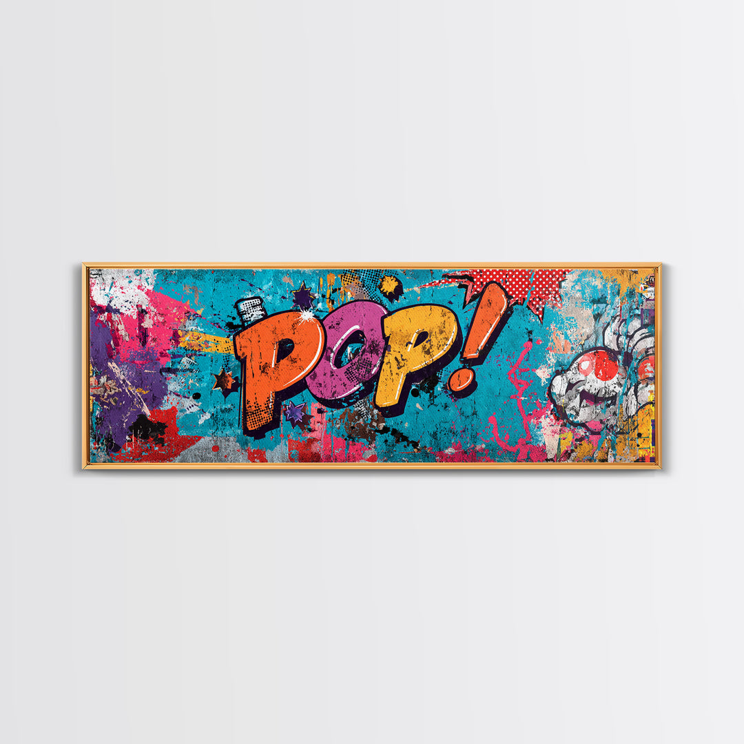 Retro Soda Bottle Framed Canvas Print, Pop Art, Pet Portrait, Living Room Decor, Fine Art, Pop, Modern Art, Food Art, POP-3x1-67