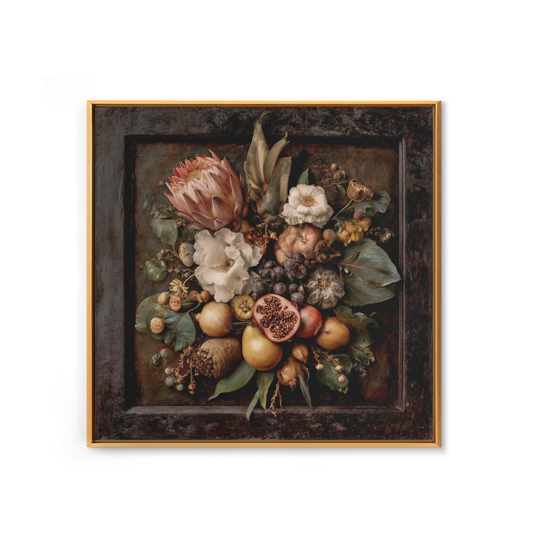 Renaissance Botanical Study Canvas Print, Renaissanceinspired Art, Romantic Art, Living Room Decor, Fine Art, Classic, REN-1x1-55