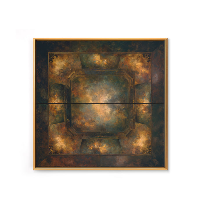 Fresco Celestial Ceiling Composition Framed Canvas Print, Renaissanceinspired Art, Yoga Wall Art, Living Room Decor, Classic, REN-1x1-63