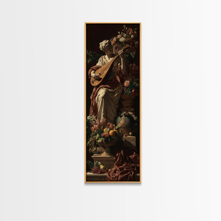 Renaissance Style Musician with Lute Canvas Print, Renaissanceinspired Art, Digital Art, Living Room Decor, Fine Art, Classic, REN-1x3-100