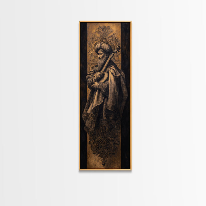 Renaissance Style Musician with Lute Canvas Print, Renaissanceinspired Art, Romantic Art, Living Room Decor, Fine Art, Classic, REN-1x3-28