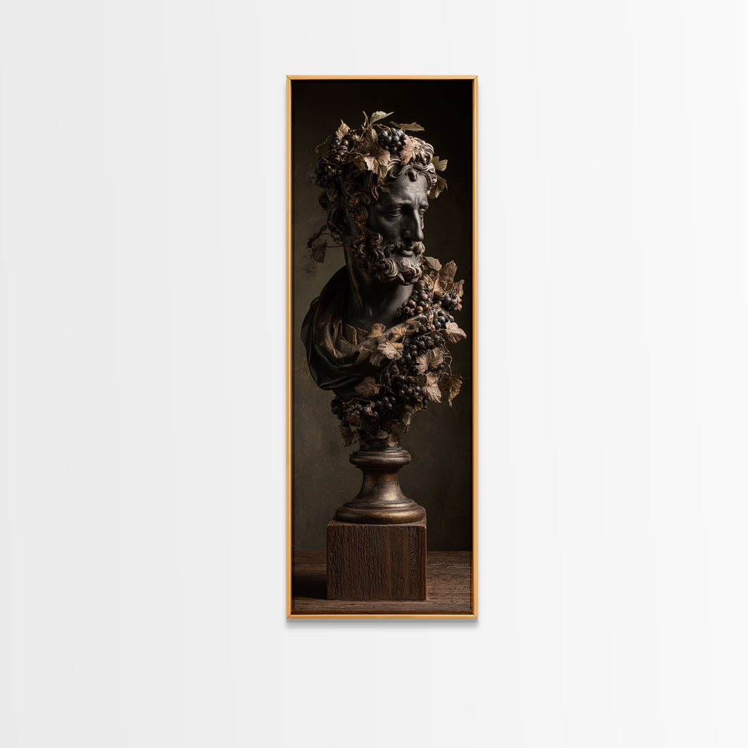 Classical Statue Bust Covered Canvas Print, Renaissanceinspired Art, Fine Art Print, Living Room Decor, Oil Painting, Classic, REN-1x3-55