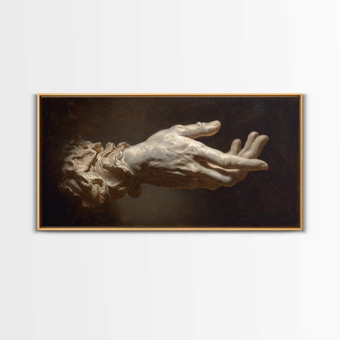 Classical Hands Study Canvas Print, Renaissanceinspired Art, Statement Artwork, Living Room Decor, Fine Art, Classic, REN-2x1-58