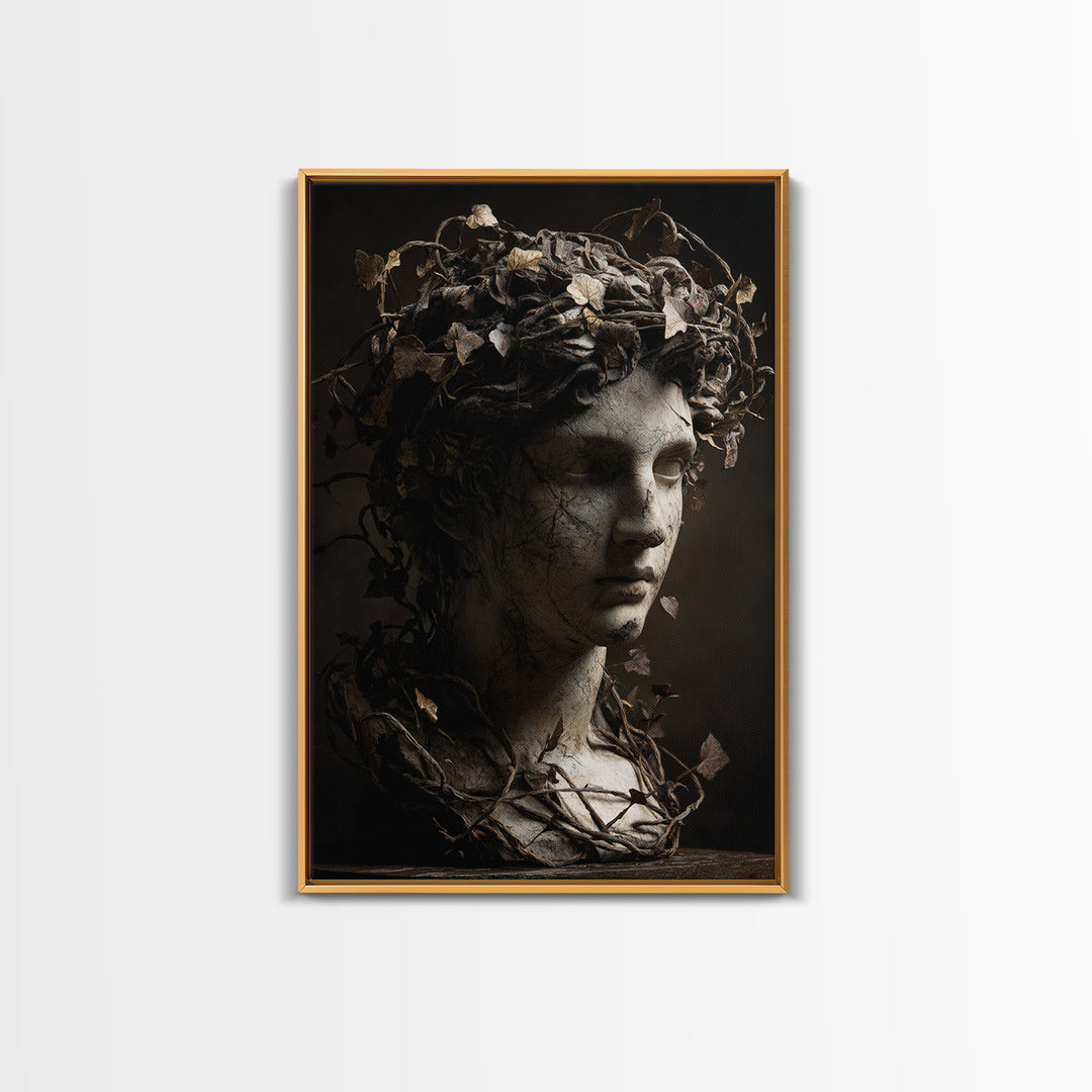Classical Statue Bust Covered Canvas Print, Renaissanceinspired Art, Fine Art Print, Living Room Decor, Fine Art, Classic, REN-2x3-99