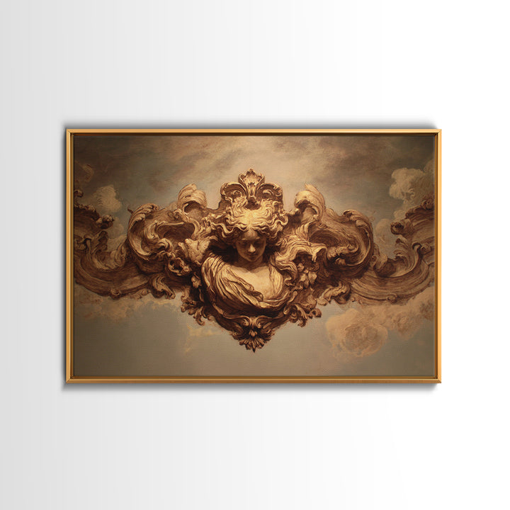 Mythic Goddess in Flowing Drapery Canvas Print, Renaissanceinspired Art, Luxury Decor, Living Room Decor, Fine Art, Classic, REN-3x2-12