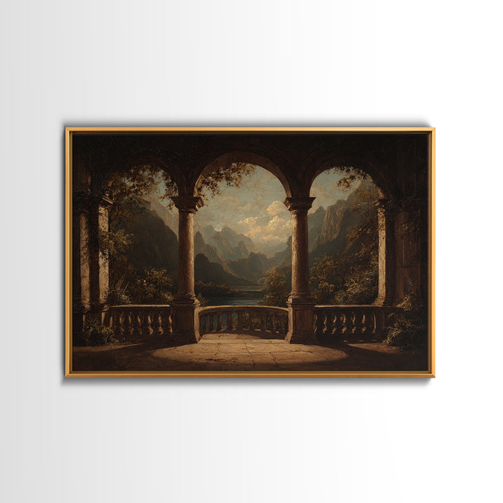 Architectural Arch with Italian Landscape Beyond Canvas Print, Renaissanceinspired Art, Jesus Art, Living Room Decor, Classic, REN-3x2-87