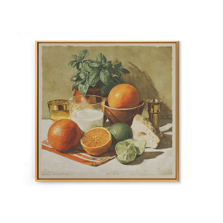 Cocktail and Citrus Bar Composition Framed Canvas Print, Restaurant Art, Printable Art, Restaurant Decor, Fine Art, Bistro, RES-1x1-11
