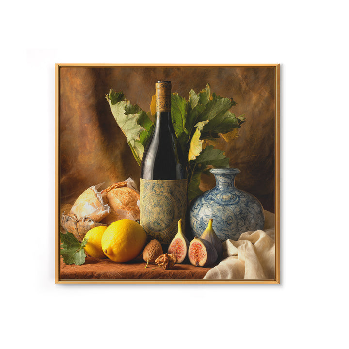 Wine Bottle and Figs Canvas Print, Restaurant Art, Room Decor, Restaurant Decor, Fine Art, Bistro, Framed Wall Art, RES-1x1-25