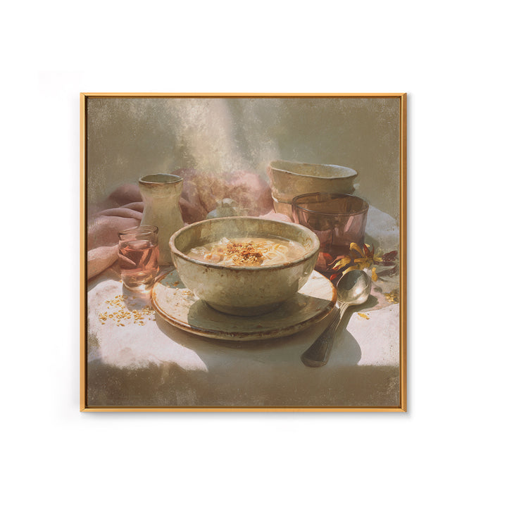 Ramen Bowl Rendered Framed Canvas Print, Restaurant Art, Gallery Decor, Restaurant Decor, Fine Art, Bistro, Wall Art, RES-1x1-38