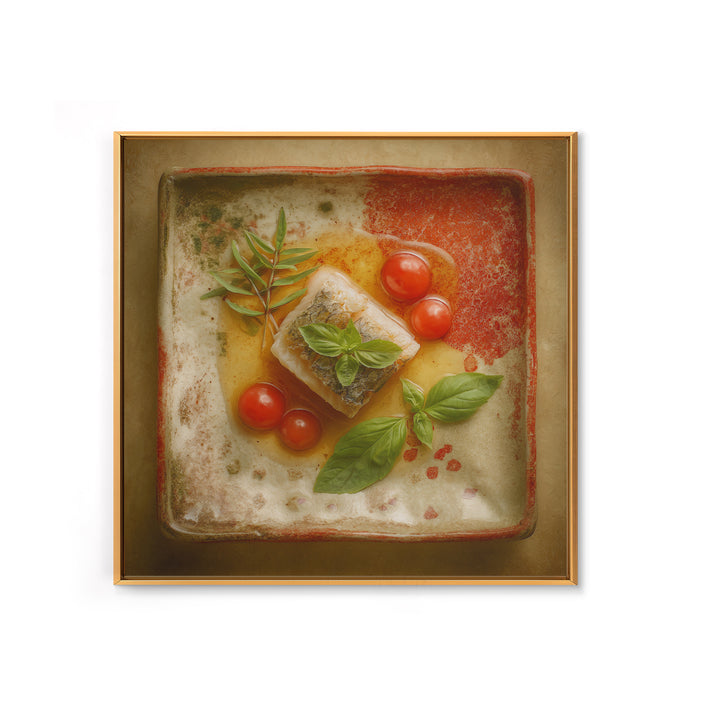 Sushi Fish and Ceramic Plate Composition Canvas Print, Restaurant Art, Fine Art Print, Restaurant Decor, Fine Art, Bistro, RES-1x1-5