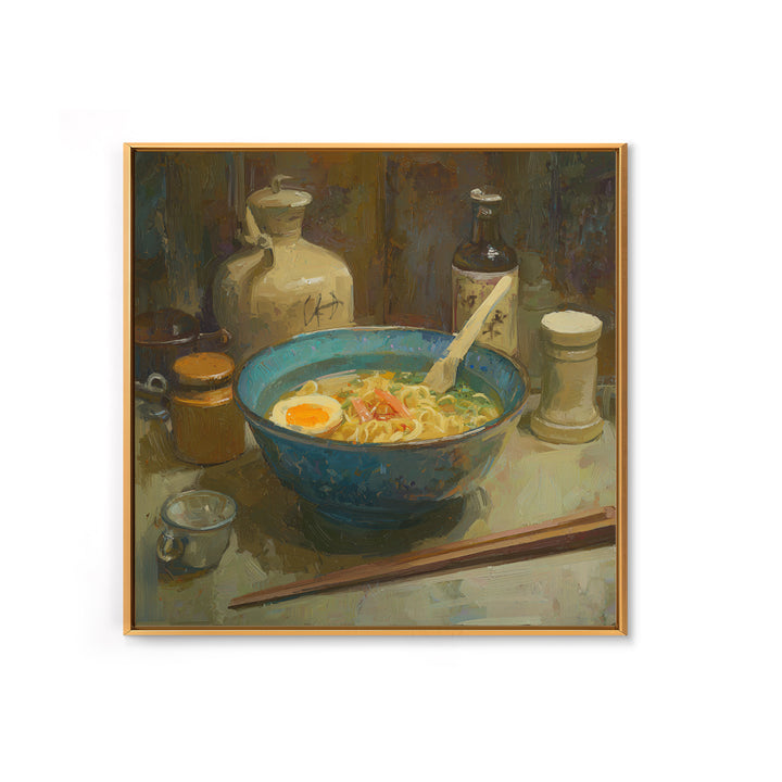 Ramen Bowl Rendered Framed Canvas Print, Restaurant Art, Gallery Decor, Restaurant Decor, Fine Art, Bistro, Wall Art, RES-1x1-62