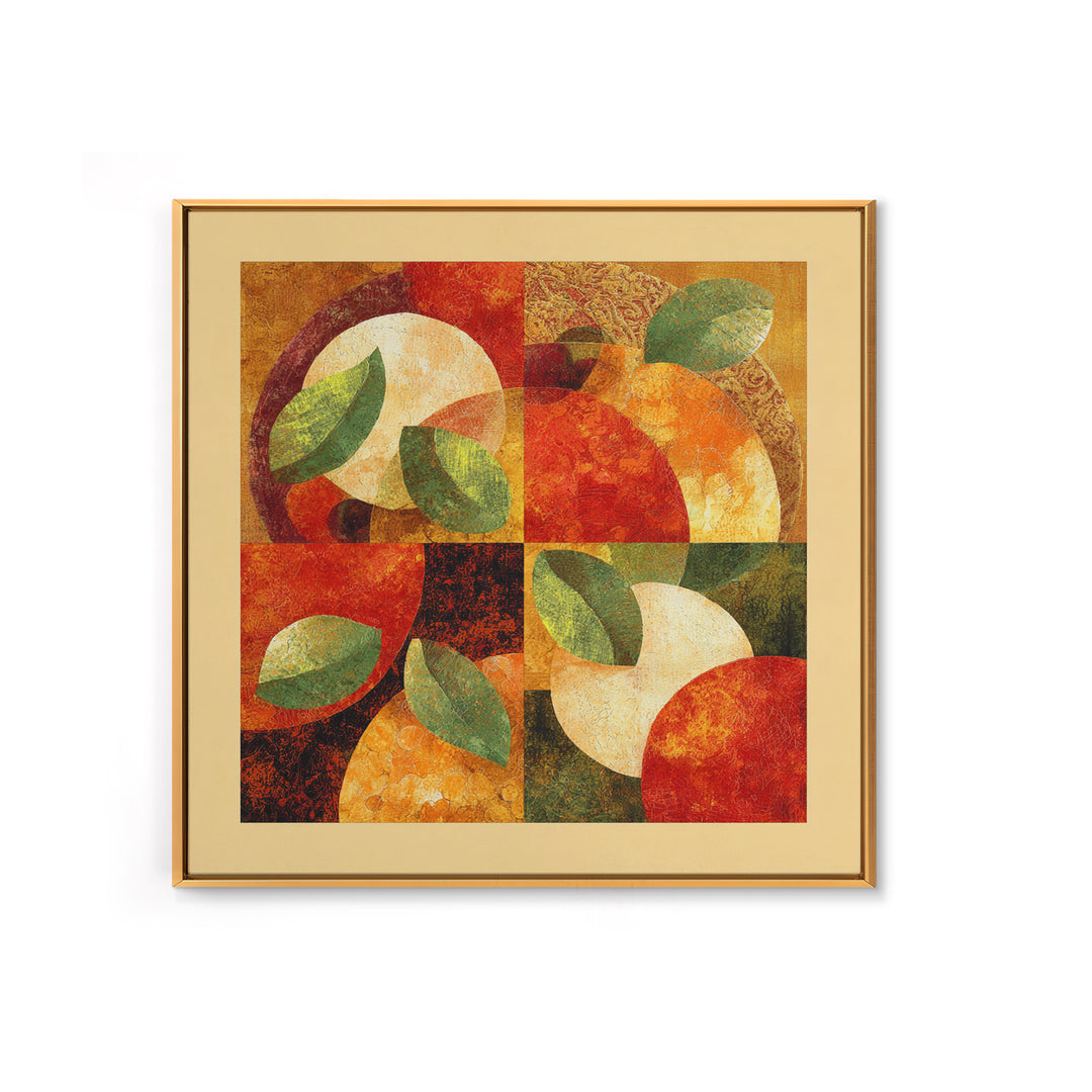 Abstract Appetite Friendly Red and Orange Shapes Canvas Print, Restaurant Art, Restaurant Decor, Abstract Art, Bistro, RES-1x1-89