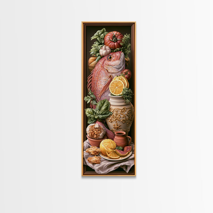 Fresh Fish with Lemon and Herbs Canvas Print, Restaurant Art, Kitchen Art, Restaurant Decor, Fine Art, Bistro, Food Art, RES-1x3-11