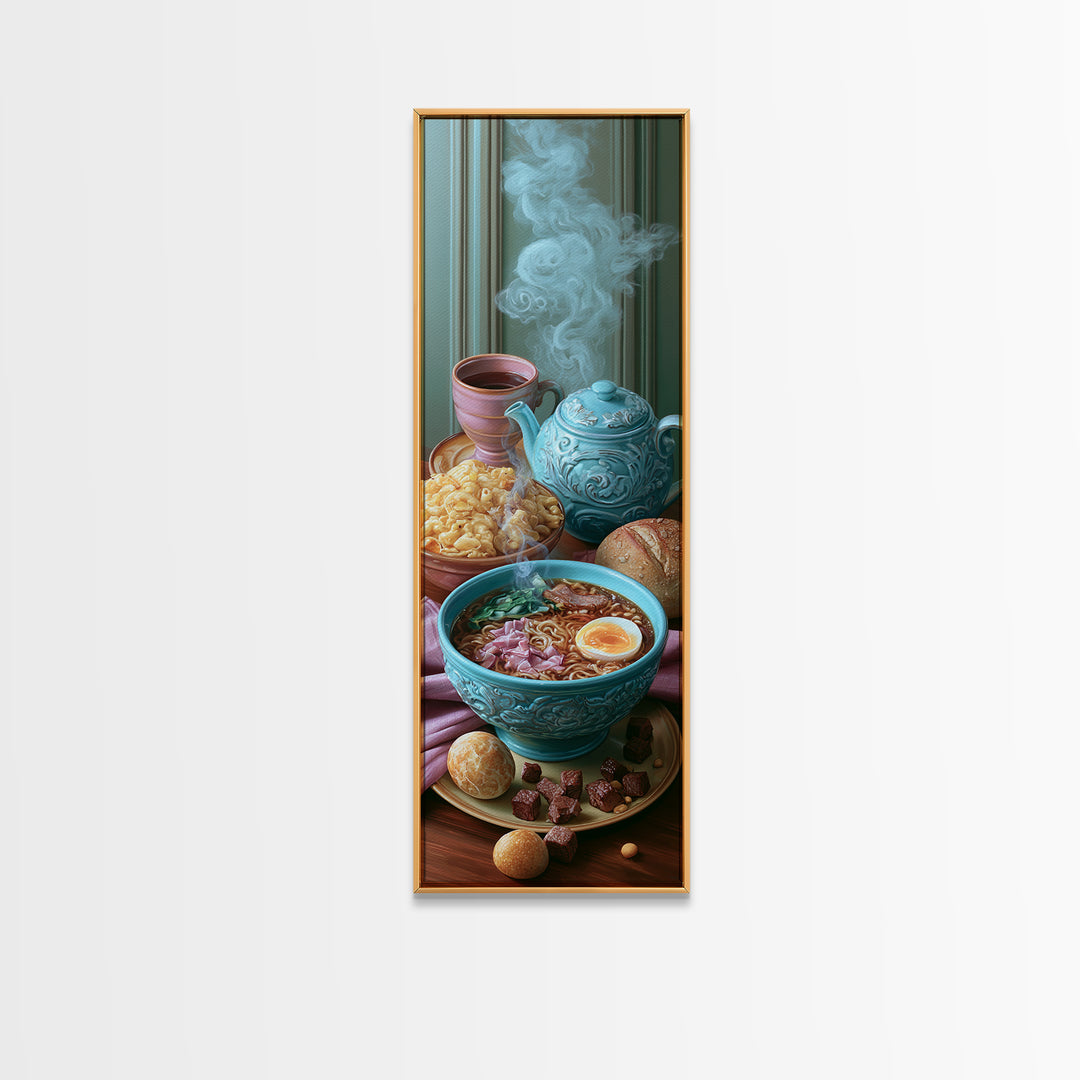 Ramen Bowl Rendered Framed Canvas Print, Restaurant Art, Fine Art Print, Restaurant Decor, Fine Art, Bistro, Wall Decor, RES-1x3-50