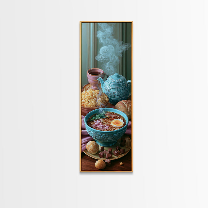 Ramen Bowl Rendered Framed Canvas Print, Restaurant Art, Fine Art Print, Restaurant Decor, Fine Art, Bistro, Wall Decor, RES-1x3-50