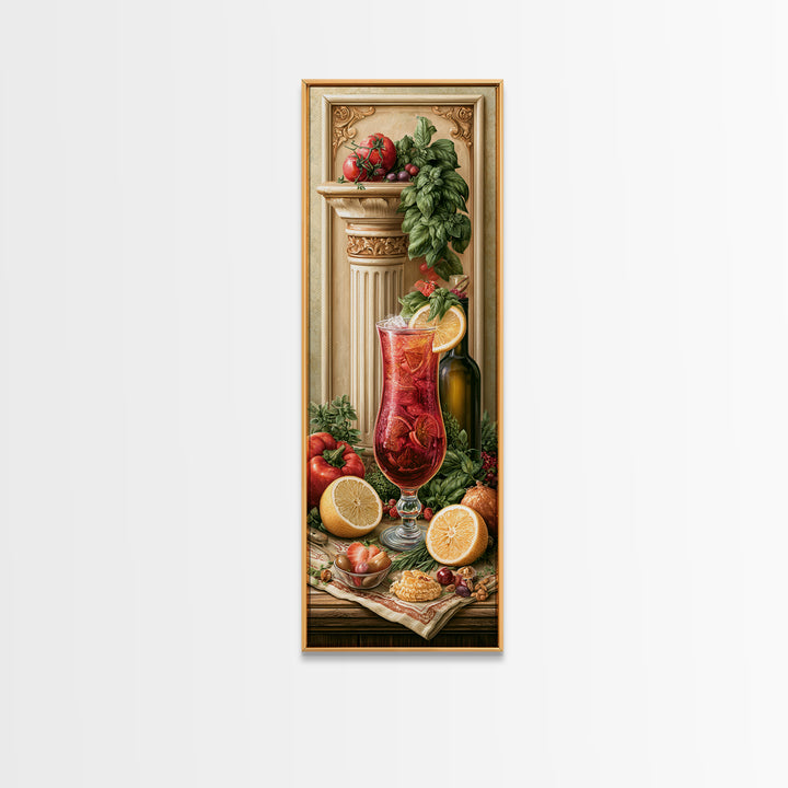 Cocktail and Citrus Bar Composition Framed Canvas Print, Restaurant Art, Gallery Decor, Restaurant Decor, Fine Art, Bistro, RES-1x3-71