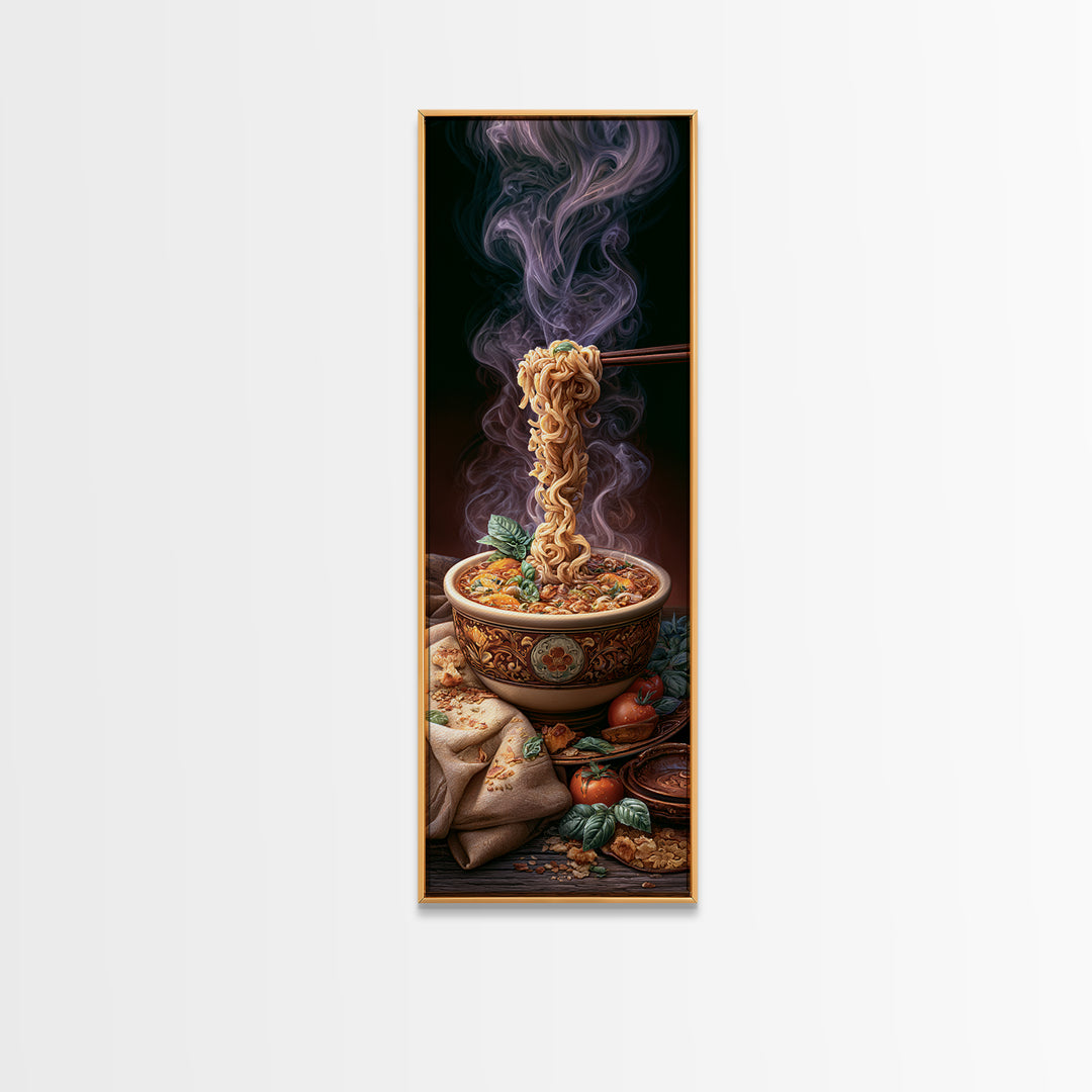 Ramen Bowl Rendered Framed Canvas Print, Restaurant Art, Fine Art Print, Restaurant Decor, Fine Art, Bistro, Wall Decor, RES-1x3-74