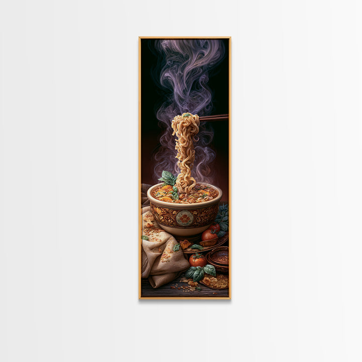 Ramen Bowl Rendered Framed Canvas Print, Restaurant Art, Fine Art Print, Restaurant Decor, Fine Art, Bistro, Wall Decor, RES-1x3-74
