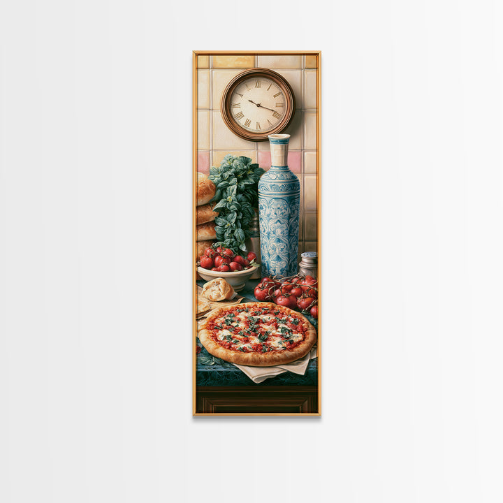 Pizzeria Tomato Basil and Mozzarella Still Life Canvas Print, Restaurant Art, Room Decor, Restaurant Decor, Fine Art, Bistro, RES-1x3-94