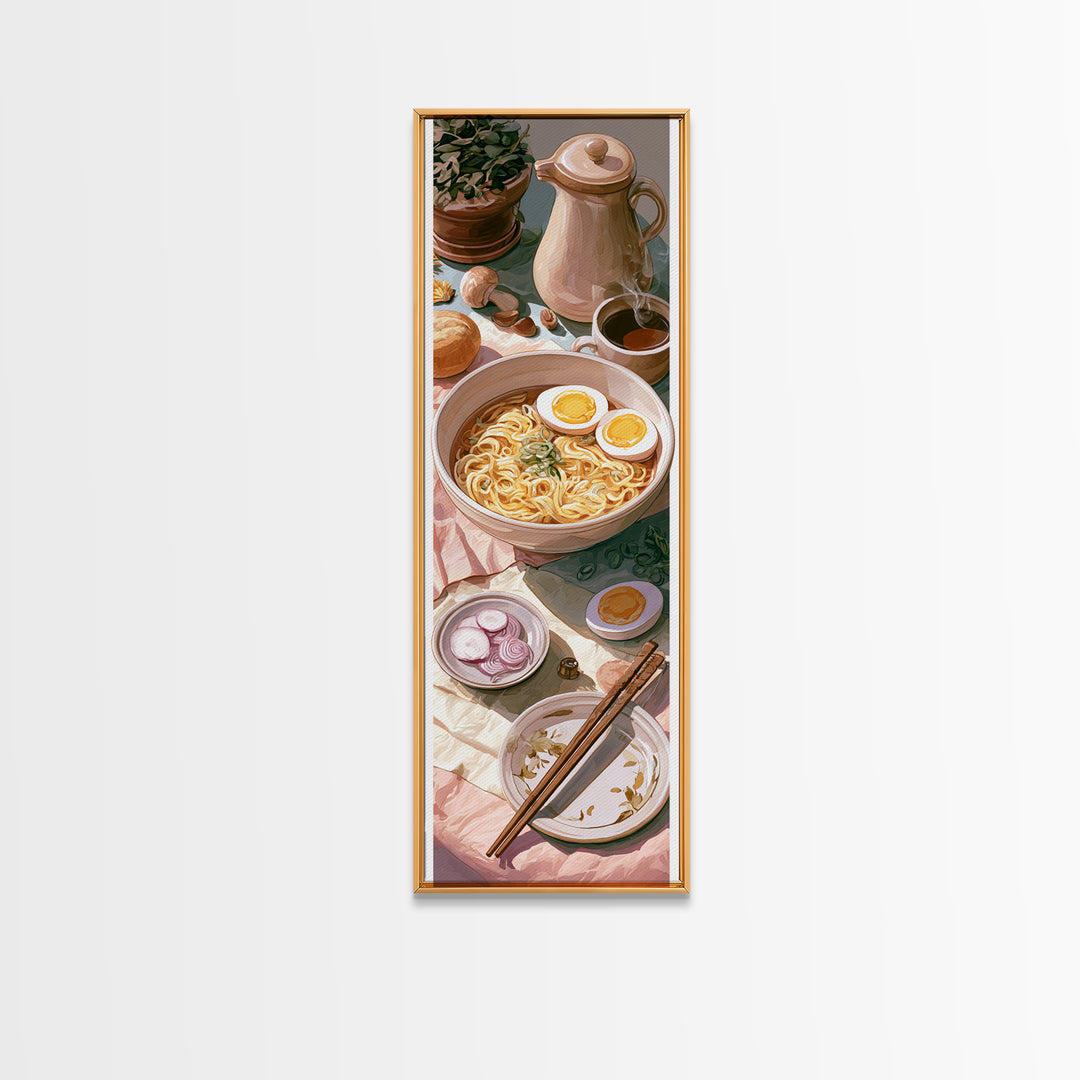 Ramen Bowl Rendered Canvas Print, Restaurant Art, Textured Painting, Restaurant Decor, Fine Art, Bistro, Framed Wall Art, RES-1x3-98