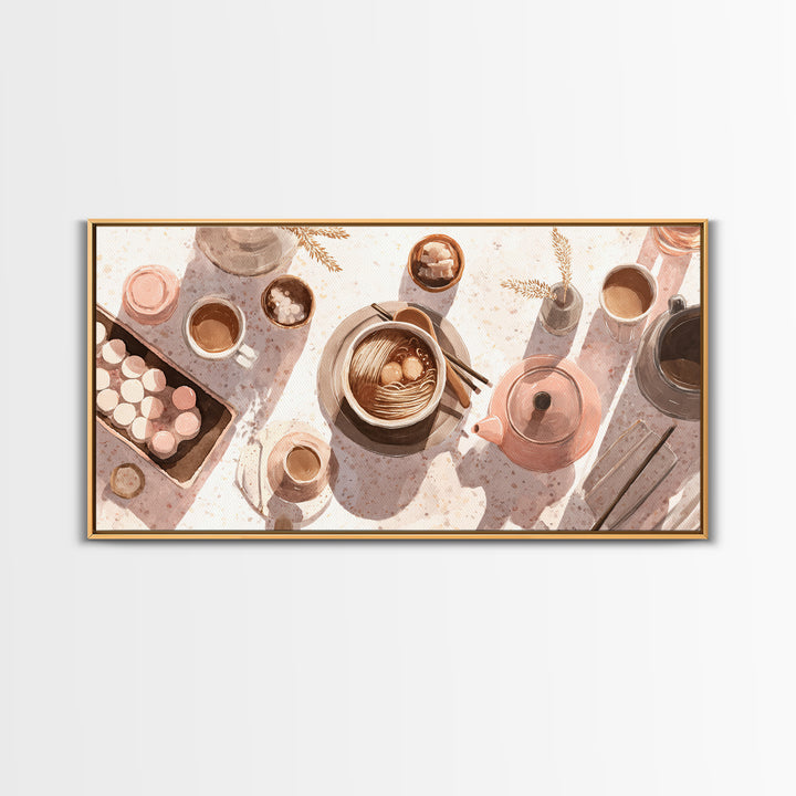 Ramen Bowl Rendered Framed Canvas Print, Restaurant Art, Contemporary Art, Restaurant Decor, Fine Art, Bistro, Kitchen Wall Art, RES-2x1-10