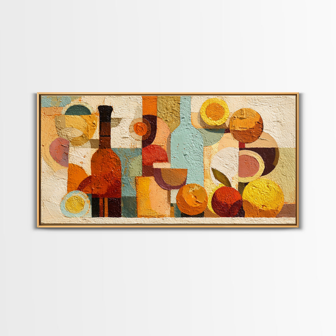 Abstract Appetite Friendly Red and Orange Shapes Canvas Print, Restaurant Art, Printable Wall Art, Restaurant Decor, Bistro, RES-2x1-37