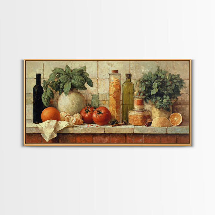 Cocktail and Citrus Bar Composition Framed Canvas Print, Restaurant Art, Kitchen Art, Restaurant Decor, Fine Art, Bistro, RES-2x1-55