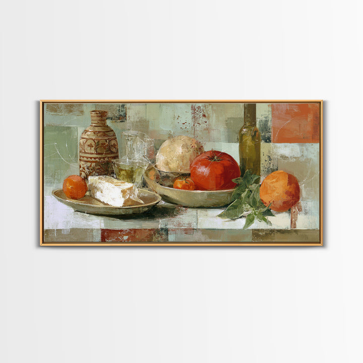 Abstract Appetite Friendly Red and Orange Shapes Canvas Print, Restaurant Art, Kitchen Decor, Restaurant Decor, Abstract Art, RES-2x1-61