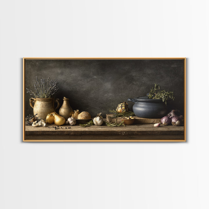 Blackboard Menu Feeling Without Readable Text Canvas Print, Restaurant Art, Kitchen Wall Art, Restaurant Decor, Bistro, RES-2x1-65