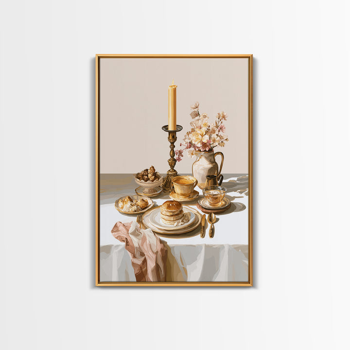 Elegant Table Objects Canvas Print, Restaurant Art, Statement Artwork, Restaurant Decor, Fine Art, Bistro, Art Print, RES-2x3-32