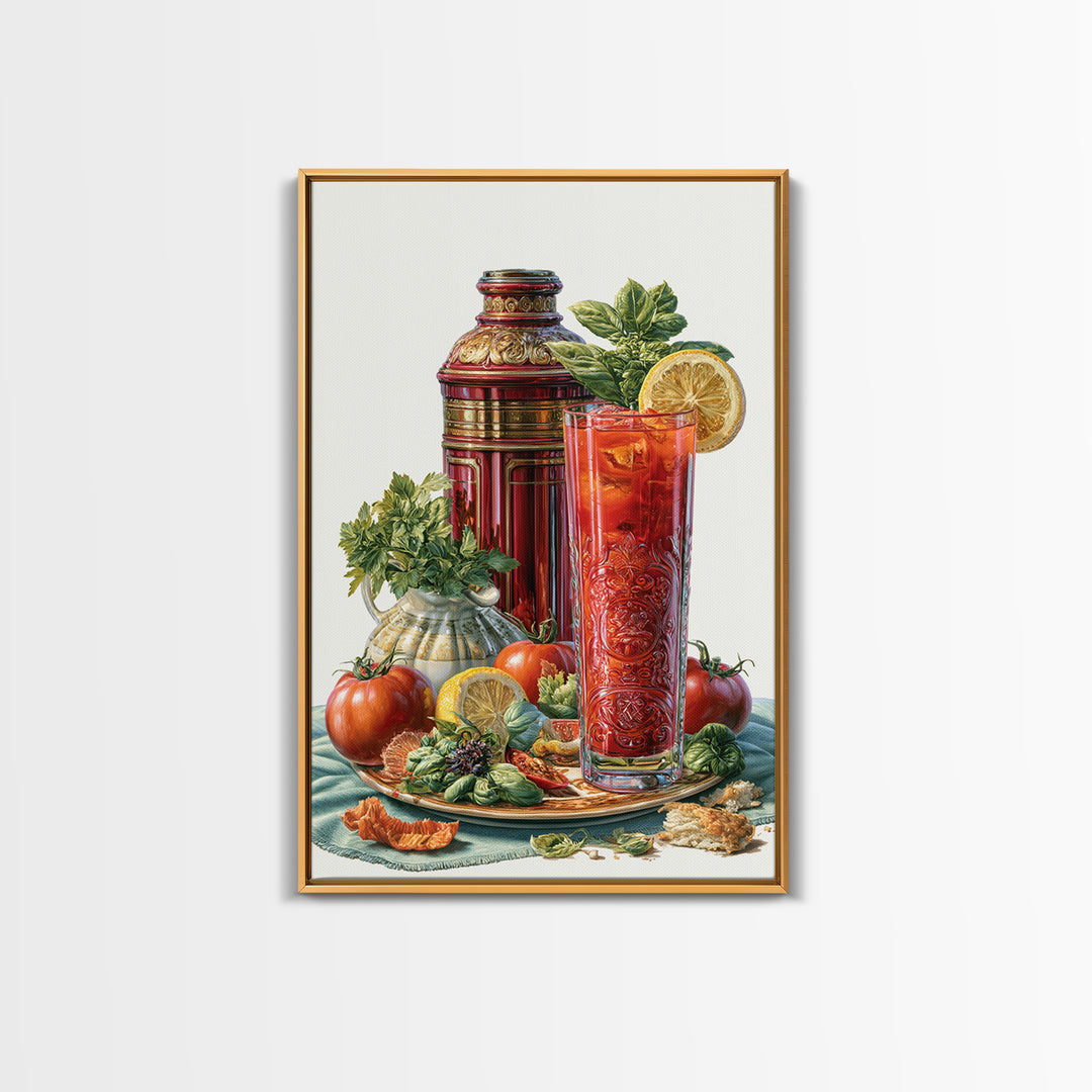 Cocktail and Citrus Bar Composition Framed Canvas Print, Restaurant Art, Kitchen Decor, Restaurant Decor, Fine Art, Bistro, RES-2x3-43