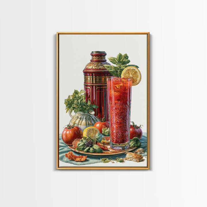 Cocktail and Citrus Bar Composition Framed Canvas Print, Restaurant Art, Kitchen Decor, Restaurant Decor, Fine Art, Bistro, RES-2x3-43