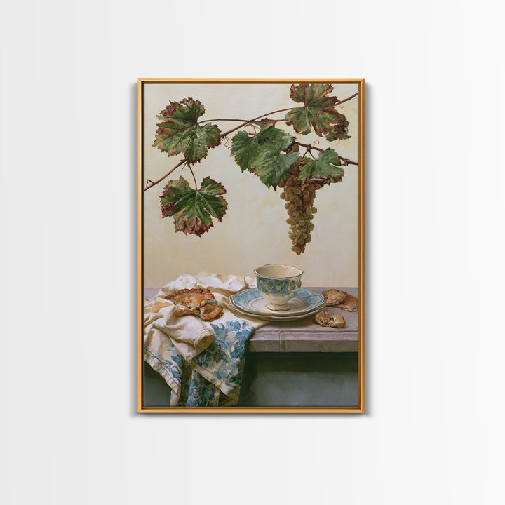 Wine Grapevine Botanical Study Framed Canvas Print, Restaurant Art, Kitchen Wall Art, Restaurant Decor, Fine Art, Bistro, RES-2x3-47