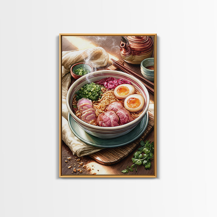 Ramen Bowl Rendered Canvas Print, Restaurant Art, Large Wall Art, Restaurant Decor, Fine Art, Bistro, Wall Art Print, RES-2x3-70