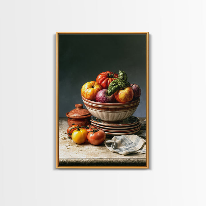 Classic Fruit Bowl Framed Canvas Print, Restaurant Art, Modern Decor, Restaurant Decor, Fine Art, Bistro, Poster, Wall Decor, RES-2x3-84