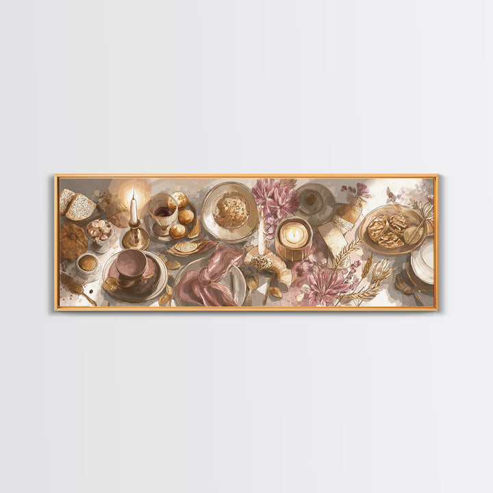 Elegant Table Objects Canvas Print, Restaurant Art, Wall Art Print, Restaurant Decor, Fine Art, Bistro, Modern Decor, RES-3x1-16