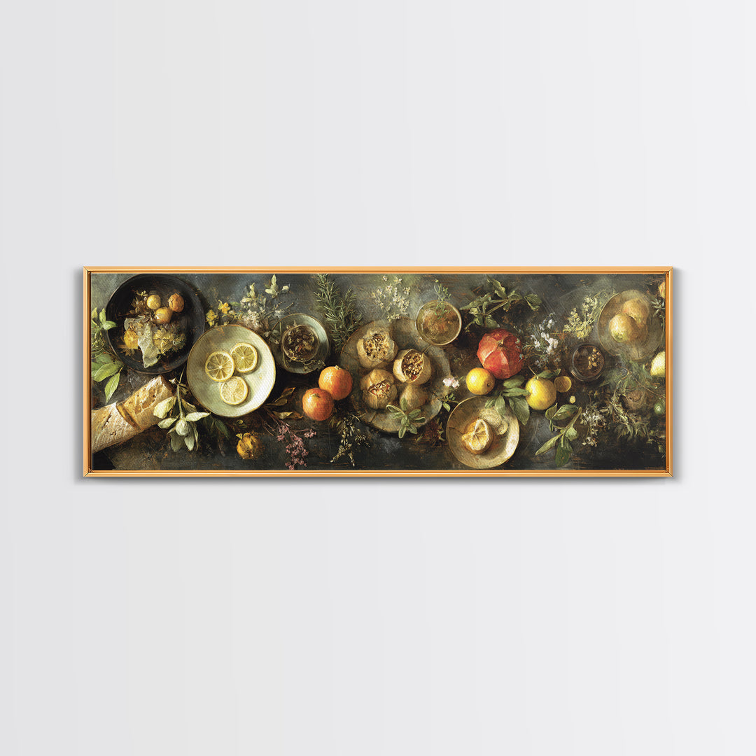 Blackboard Menu Feeling Without Readable Text Canvas Print, Restaurant Art, Bedroom Wall Art, Restaurant Decor, Bistro, RES-3x1-37