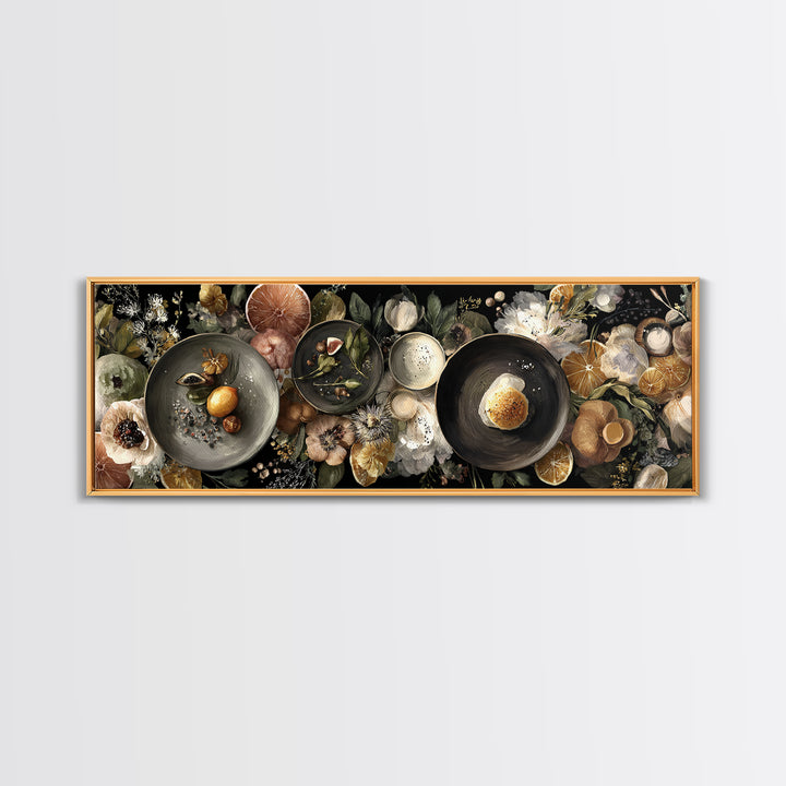 Blackboard Menu Feeling Without Readable Text Canvas Print, Restaurant Art, Food Art, Restaurant Decor, Oil Painting, Bistro, RES-3x1-85