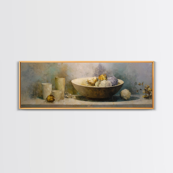 Seafood Lobster and Shell Arrangement Canvas Print, Restaurant Art, Textured Painting, Restaurant Decor, Fine Art, Bistro, RES-3x1-96
